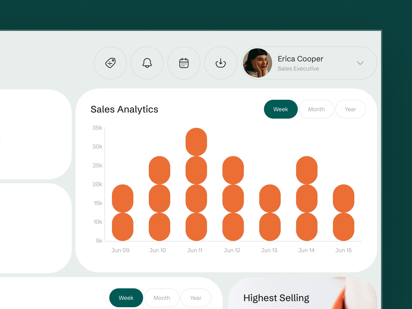 CRM Sales Dashboard UI Design Concept Image 1
