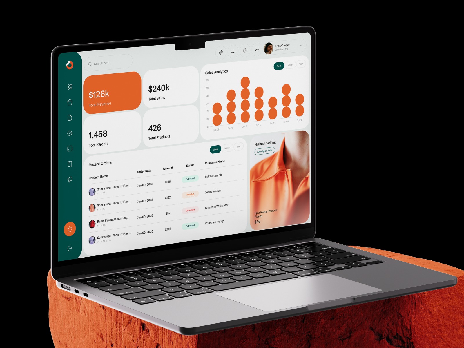 CRM Sales Dashboard UI Design Concept Image 2