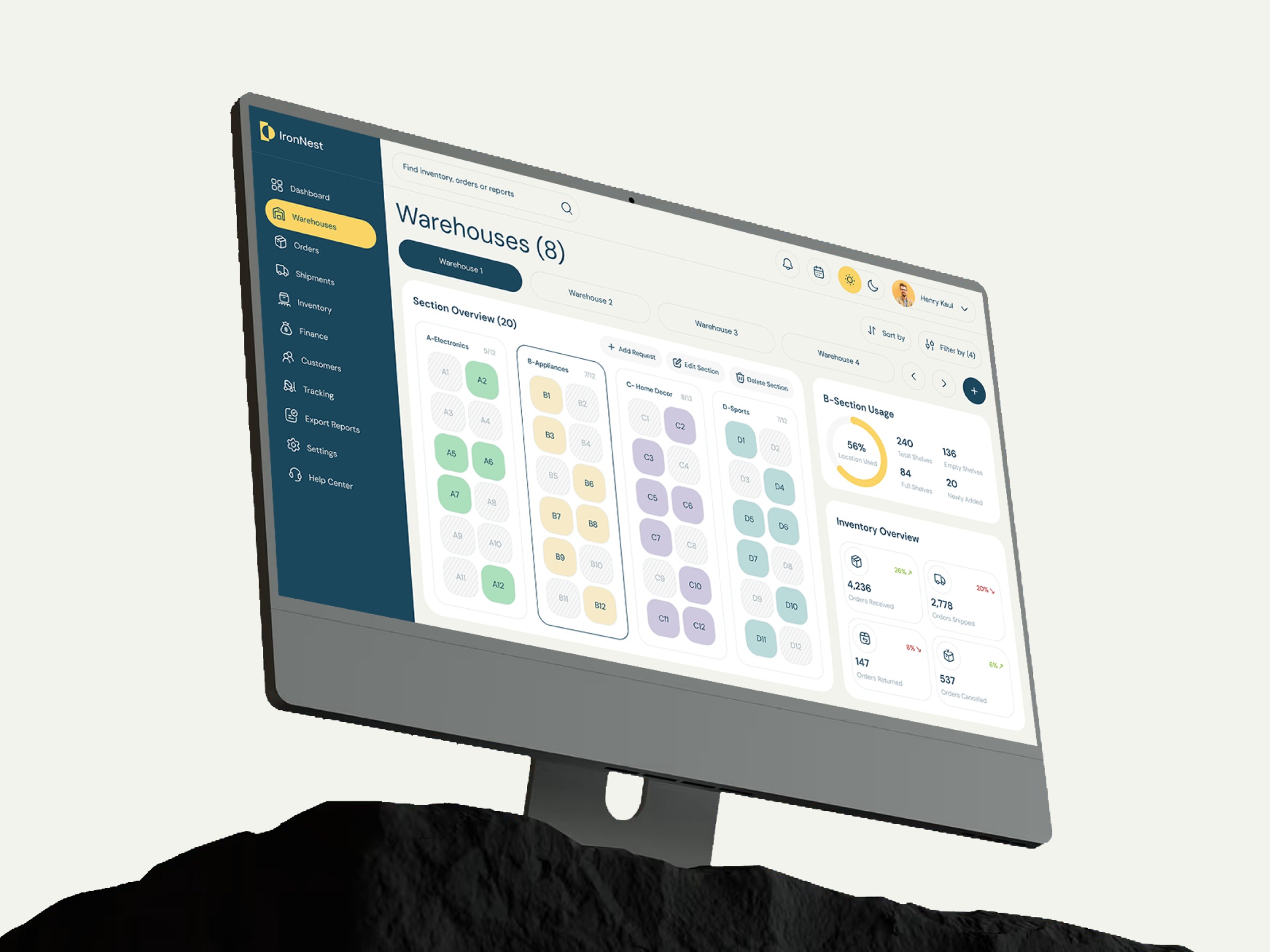 Warehouse Inventory Dashboard UI Design Image 1