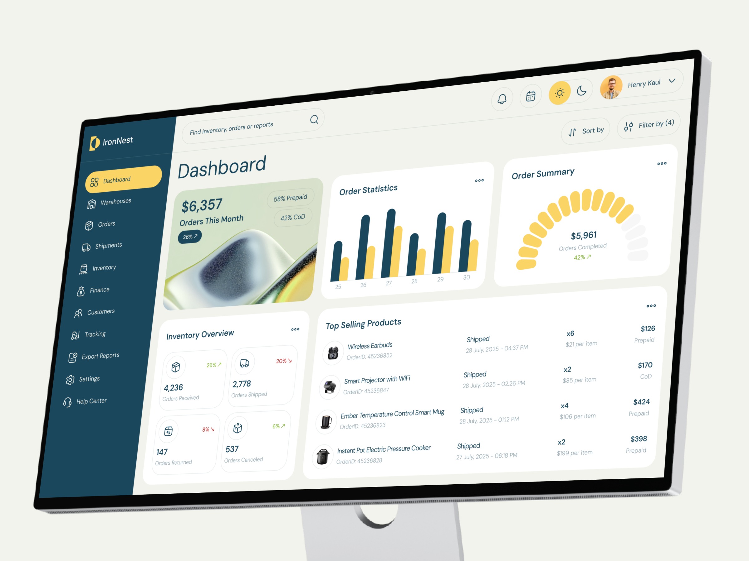 Warehouse Inventory Dashboard UI Design Image 2