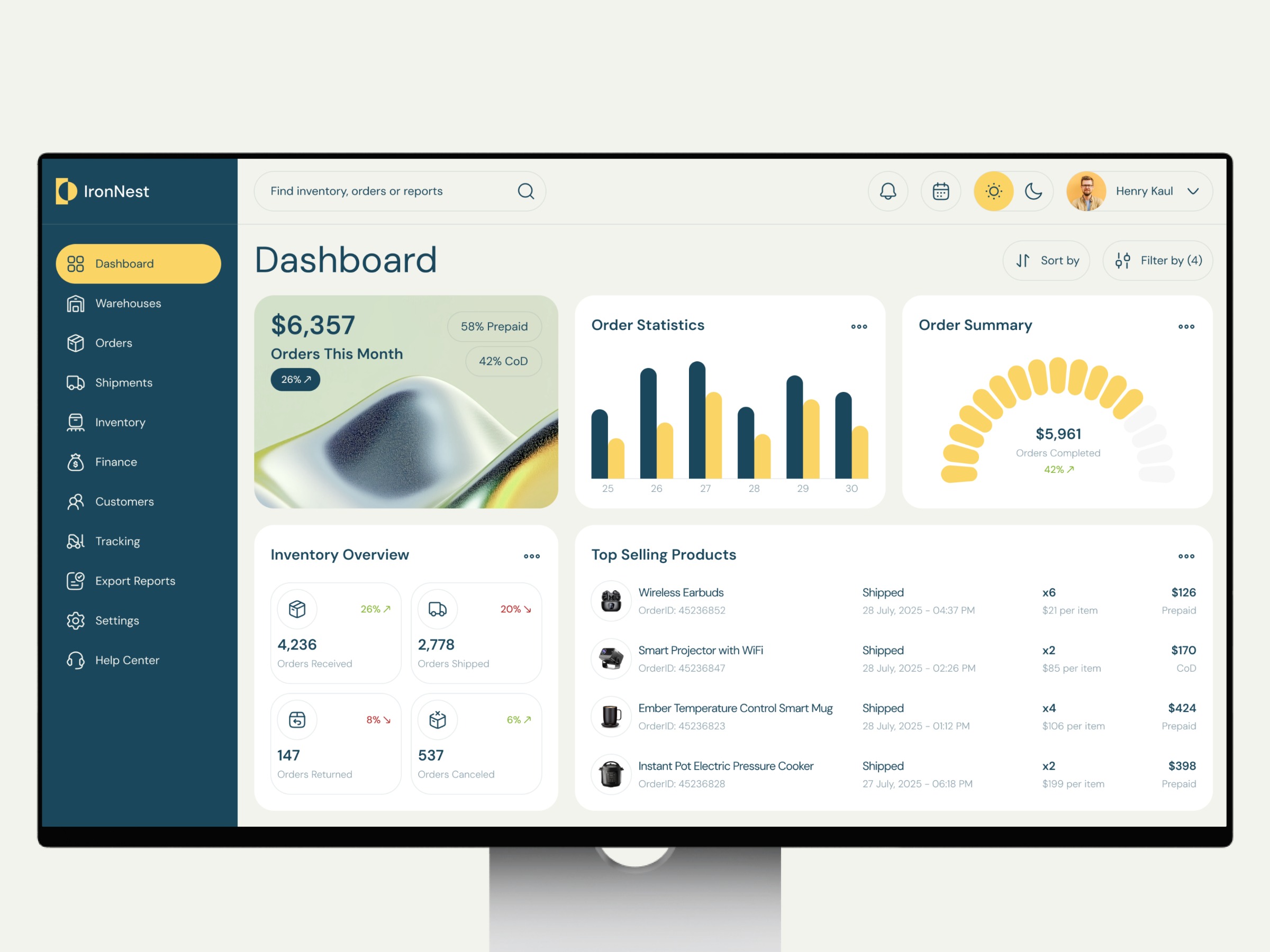 Warehouse Inventory Dashboard UI Design Image 3