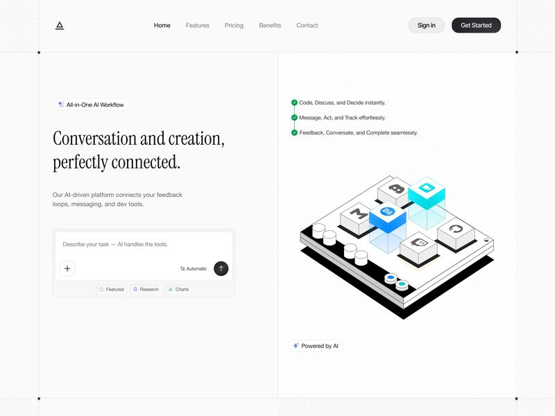 Minimalist AI Platform Landing Page 🧠