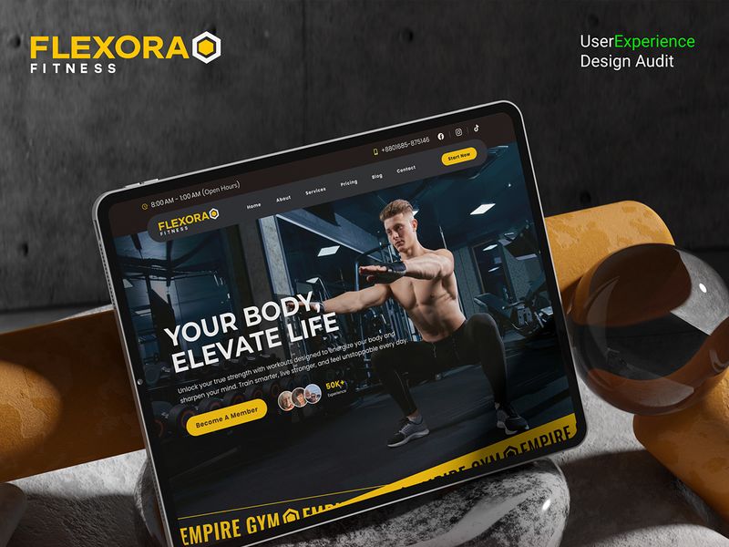 Flexora Fitness Modern Gym Website Design