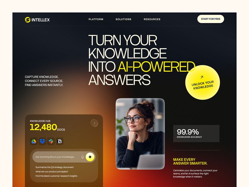 Intellex - AI Knowledge Management SaaS Website