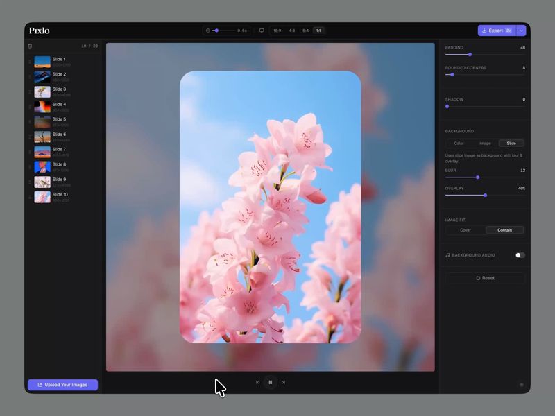 Pixlo – Still images. Moving Story