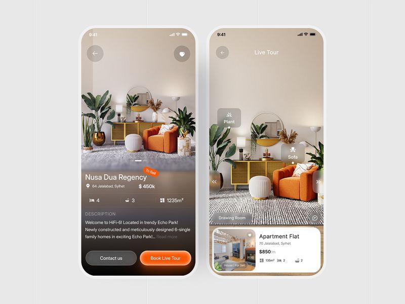 Real Estate Mobile App Property Overview Screen