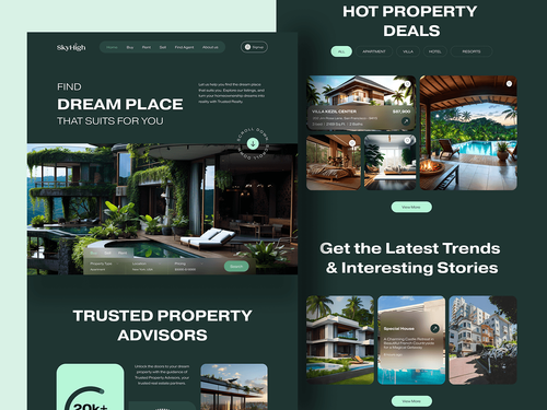 Sky HiSky High - Real Estate Landing Page on Behance