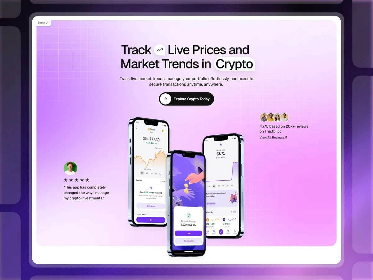 Framer SaaS Hero Component for Crypto App