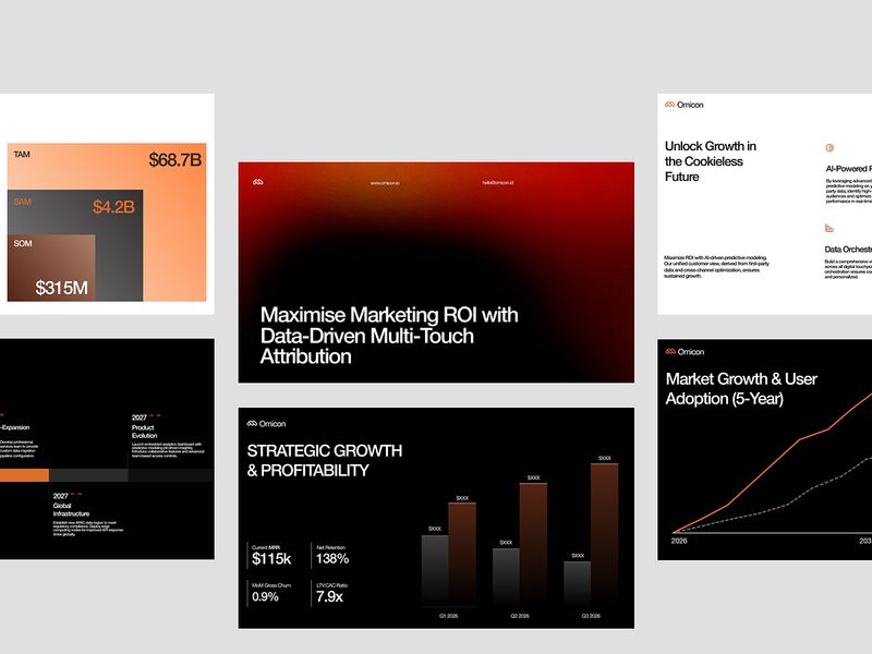 Data-Driven Marketing Attribution & Growth Pitch Deck | Design