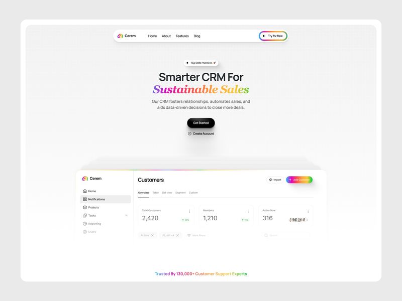 CRM Landing Page Design