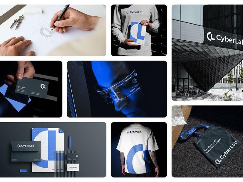 CyberLab, tech logo, logo design