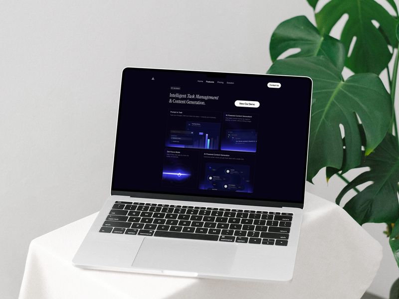 ⚡ AI Task Management — Dark Feature Grid UI
