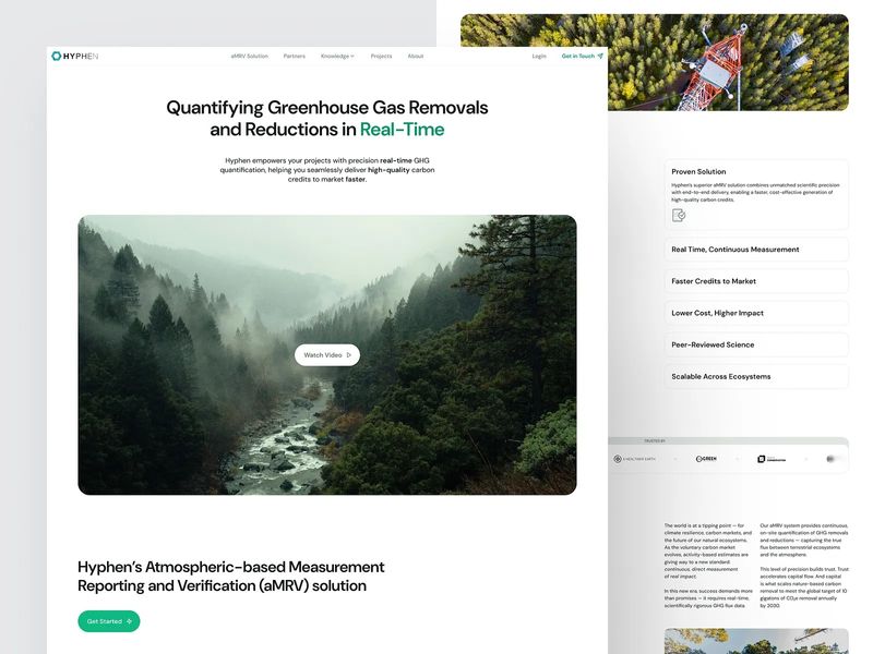 Landing Page for a Carbon Measurement and Verification Company