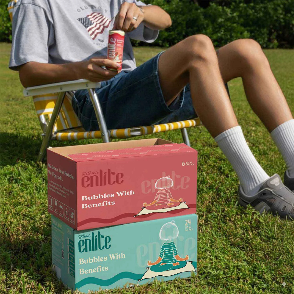 Rithm's Enlite: Premium Beverages Branding & Packaging Design Image 20