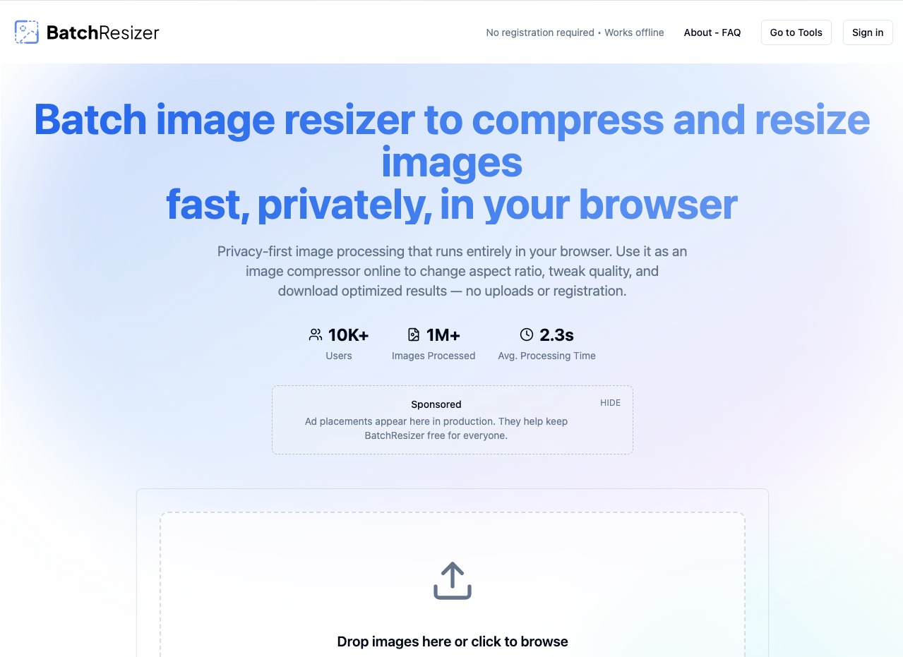 BatchResizer: Fast, Private Batch Image Resizer & Compressor