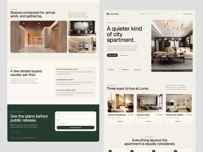 Luxury Real Estate Landing Page Design