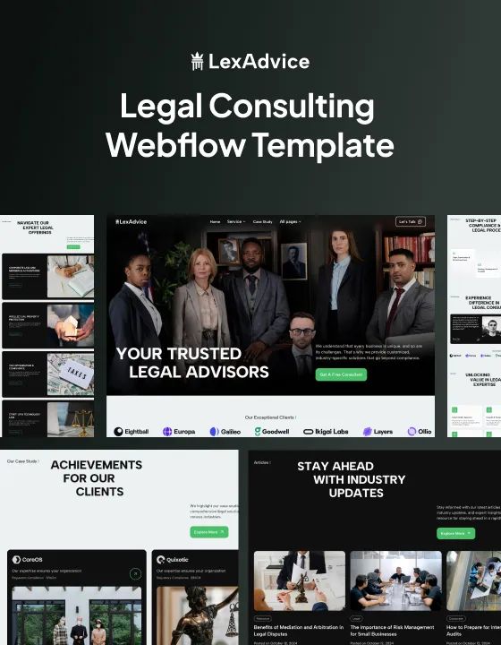 LexAdvice Website Page Template for Webflow