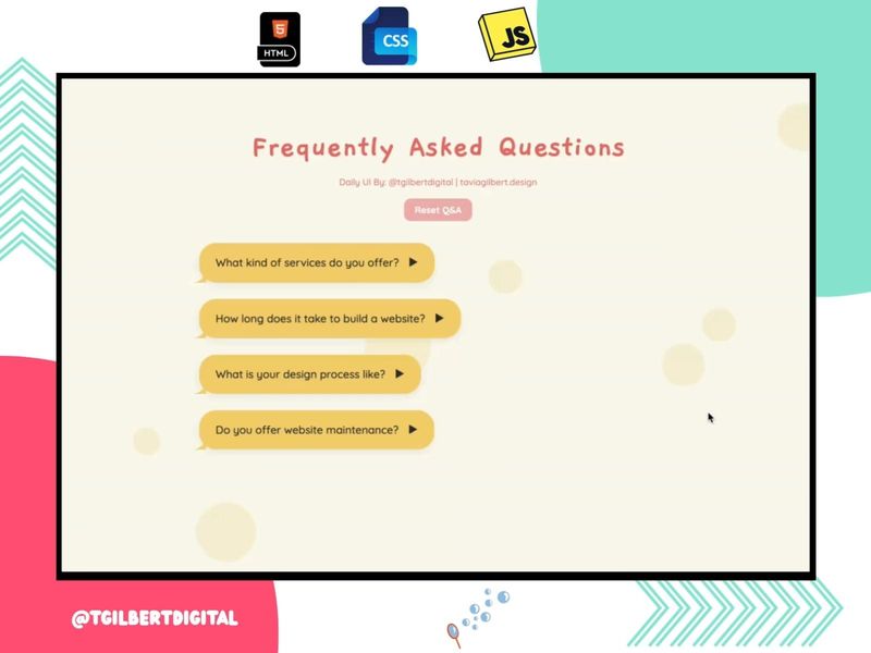 Speech Bubble FAQ Page