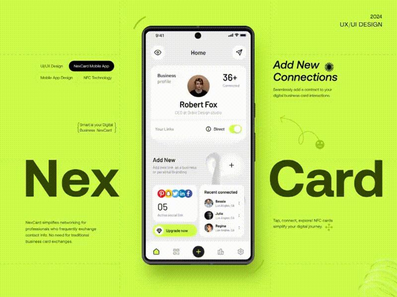 NexCard- Digital Card  Mobile App Design | Orbix Studio