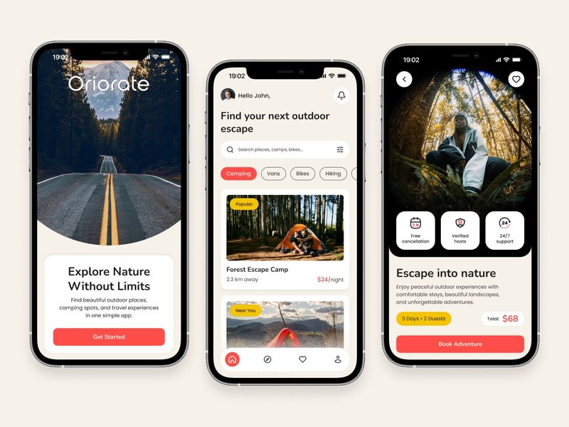Oriorate - Travel Mobile App UI