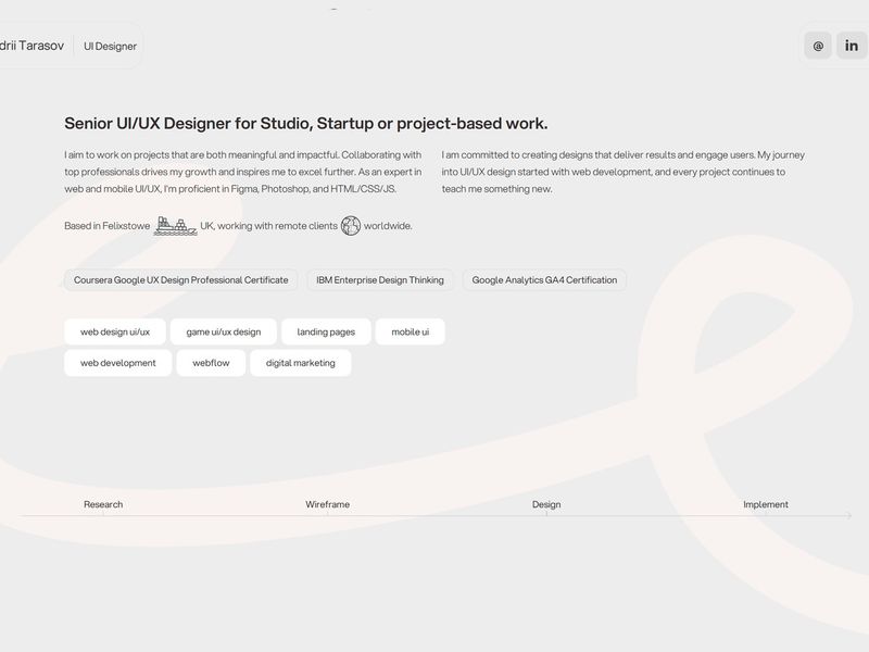 Andriy Tarasov UI/UX Designer | andriy.works