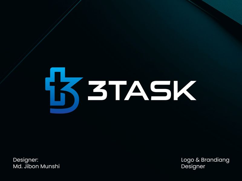 3TASK – Modern Tech & Task Management Logo Design