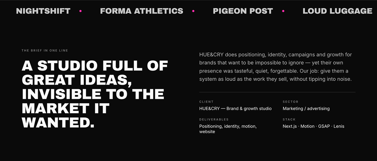 Hue&Cry — Visual Identity & Website Image 0