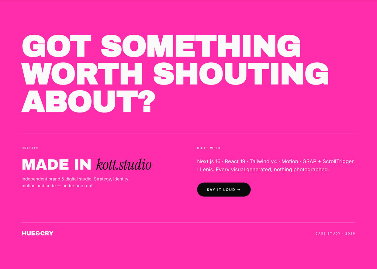 Hue&Cry — Visual Identity & Website Image 12