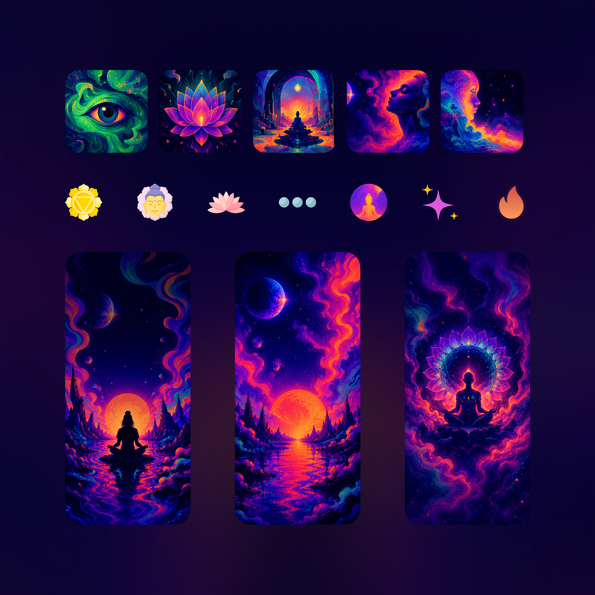Mindora: Psychedelic Meditation App Concept Image 1
