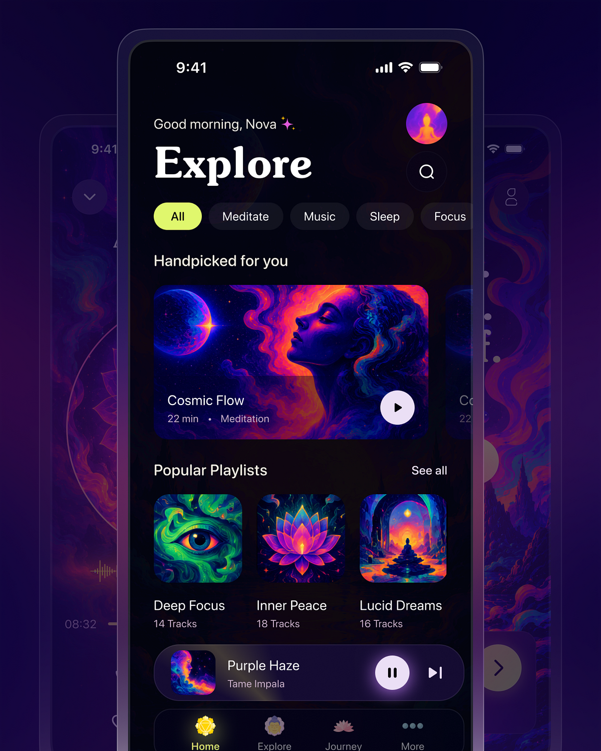 Mindora: Psychedelic Meditation App Concept Image 3