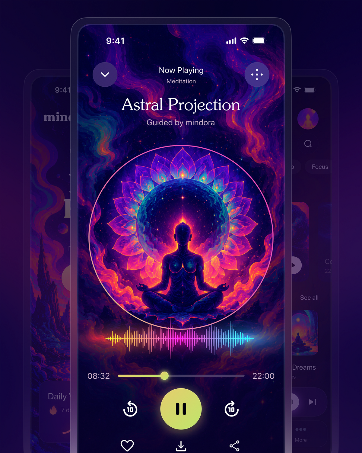 Mindora: Psychedelic Meditation App Concept Image 4