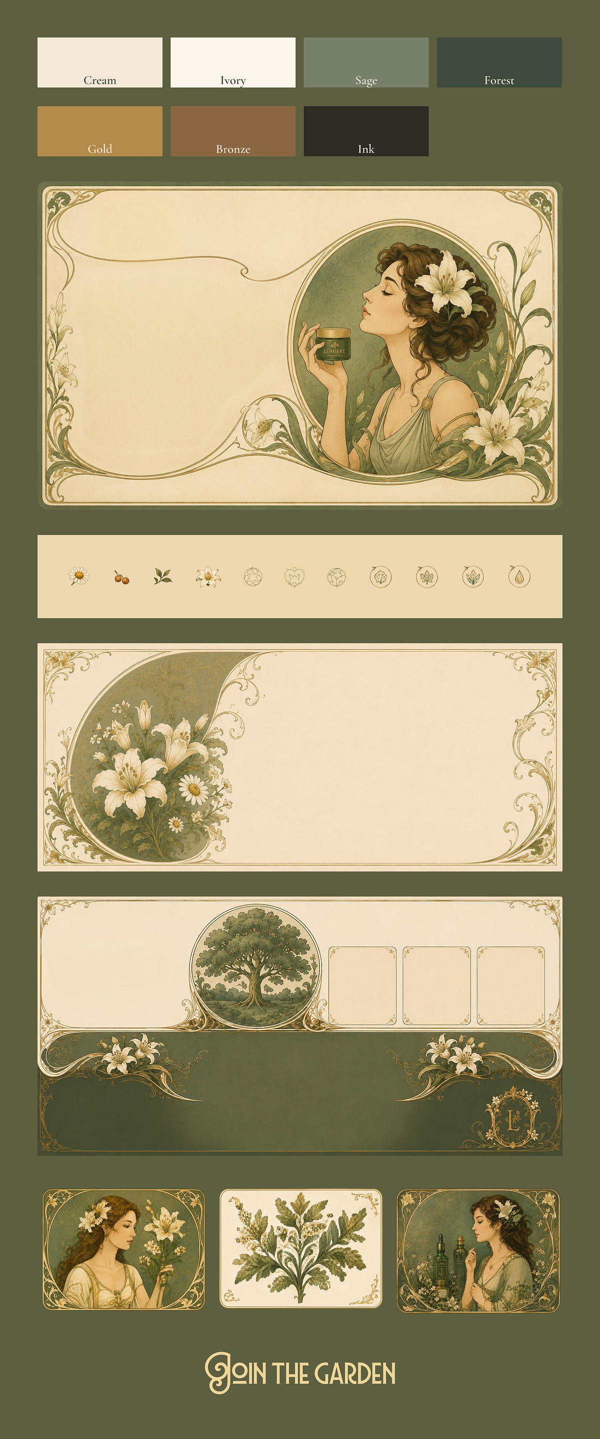 Art Nouveau UI Exploration | Premium Beauty Landing Page Image 1