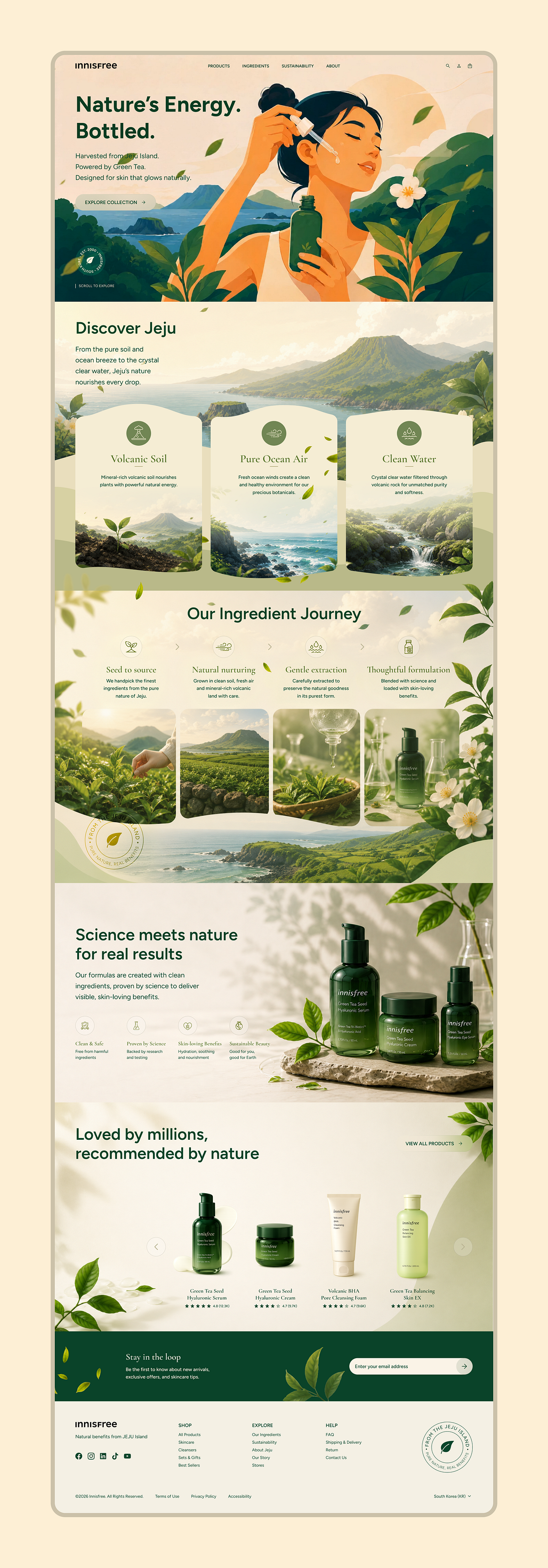 Nature-inspired Skincare Landing Page • Editorial Illustration Image 0