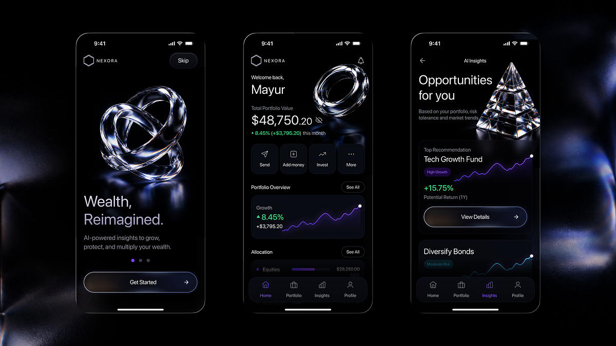 Crystal Intelligence • AI Wealth Management App Concept Image 1