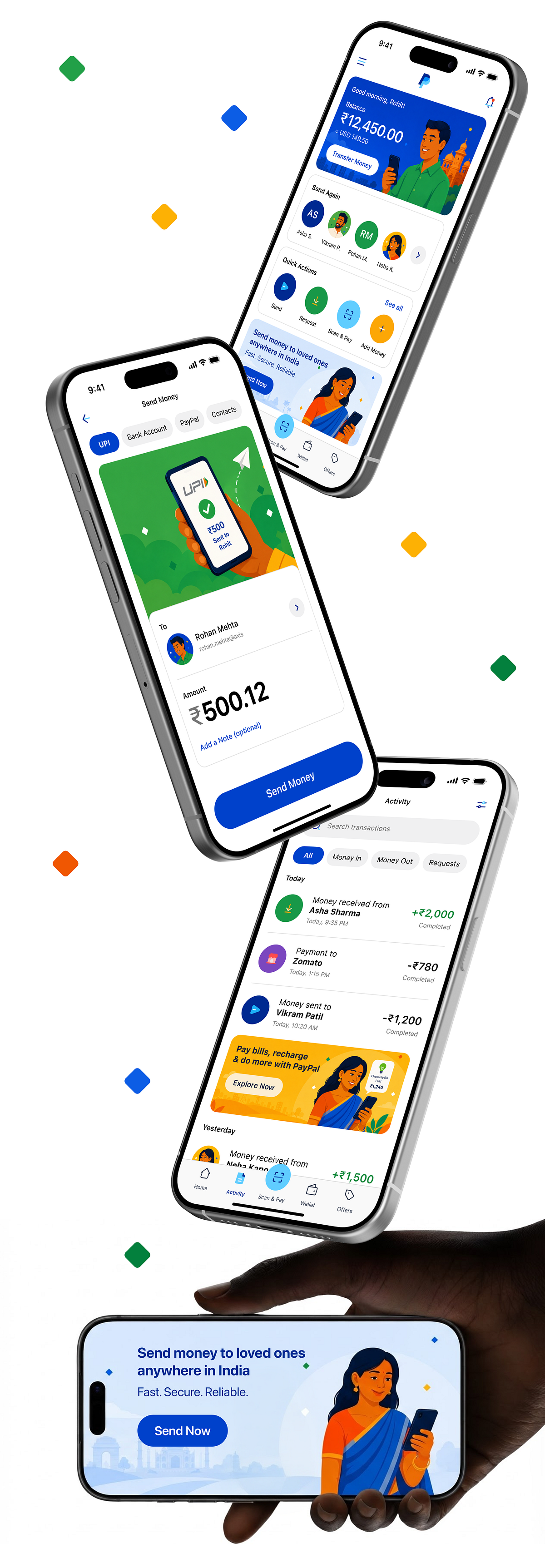 PayPal India App Redesign Concept • Mobile UI/UX Image 2
