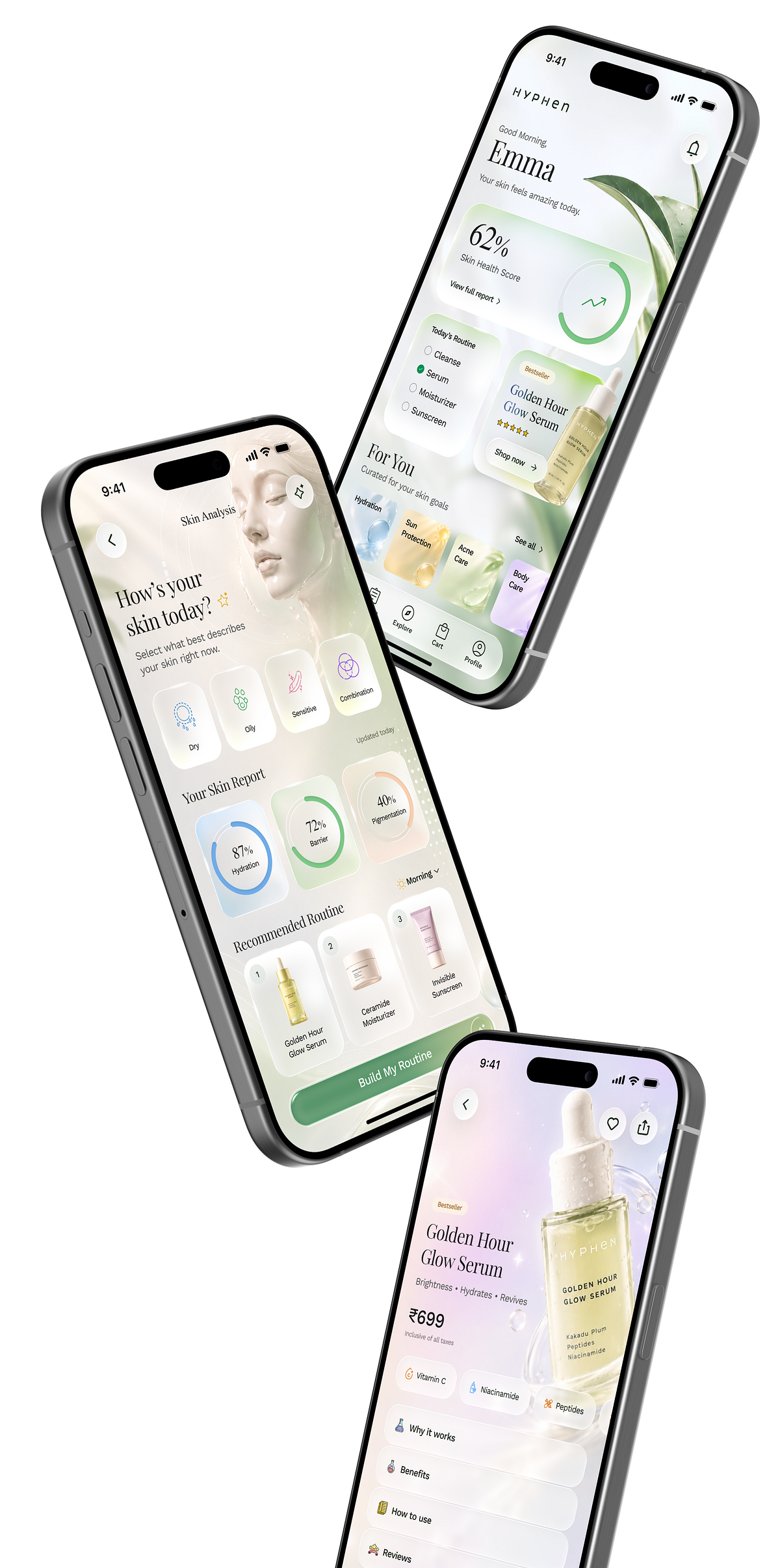 Hyphen Skincare App Redesign • AI-Powered Beauty Experience Image 1