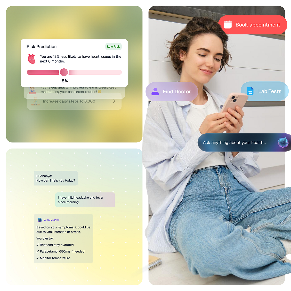 AI Health Companion App | Healthcare UX/UI Design Concept Image 0