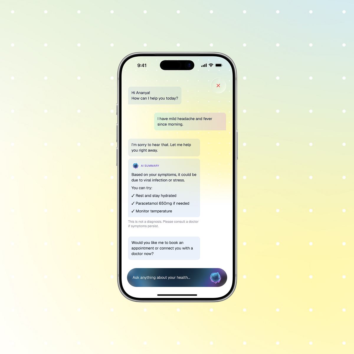 AI Health Companion App | Healthcare UX/UI Design Concept Image 3