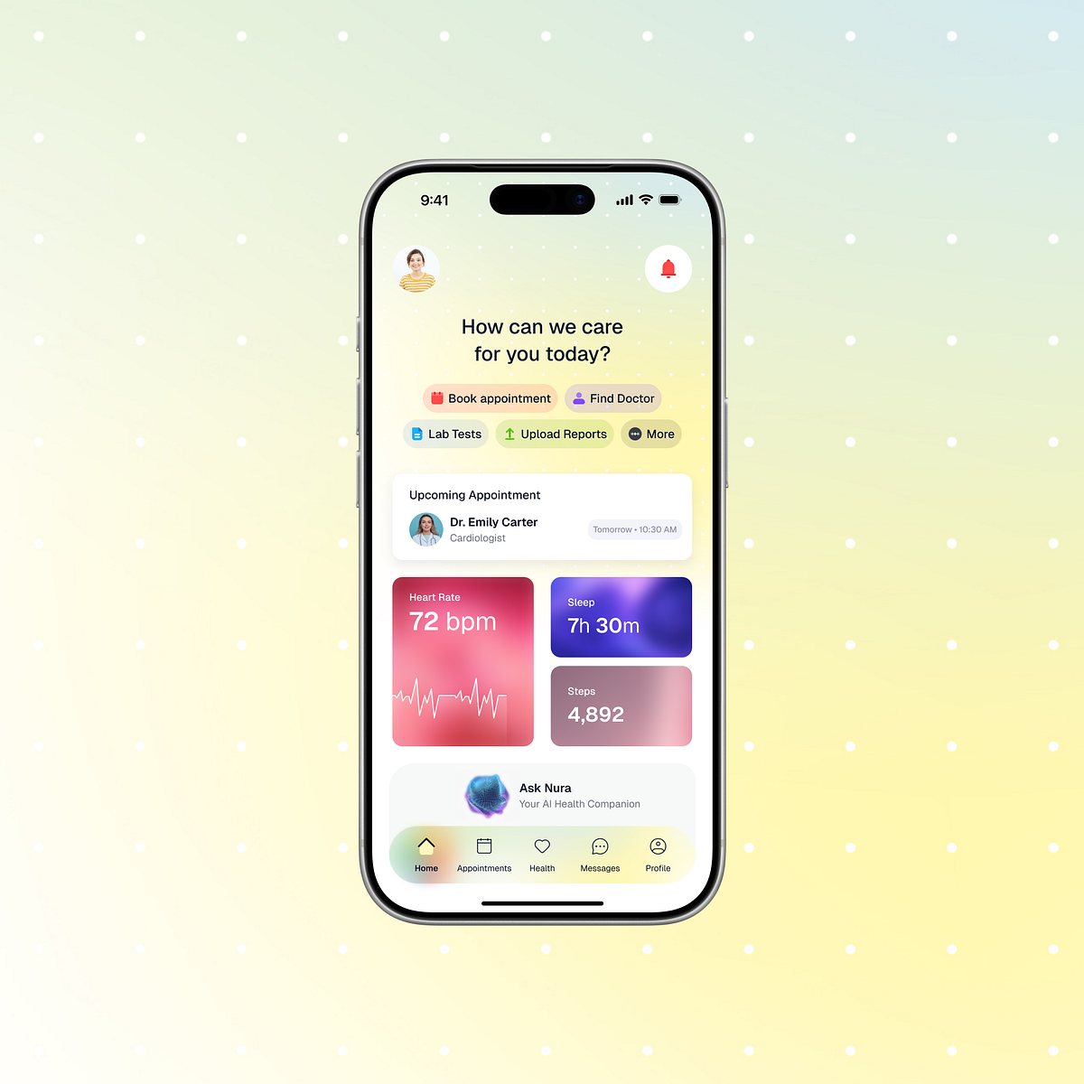 AI Health Companion App | Healthcare UX/UI Design Concept Image 4