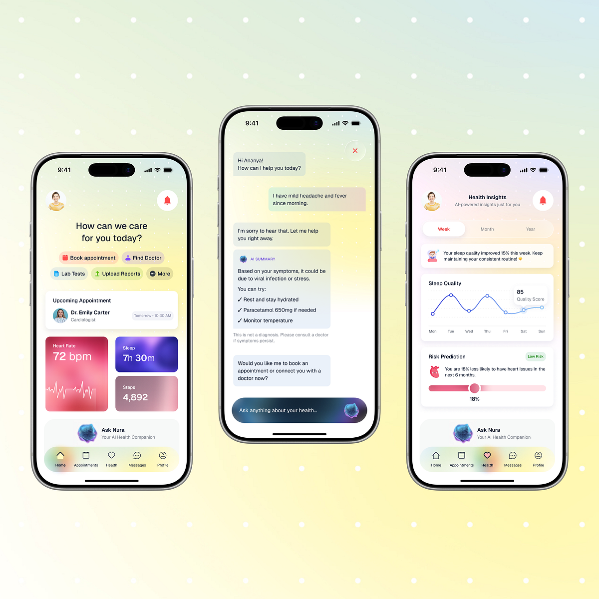 AI Health Companion App | Healthcare UX/UI Design Concept Image 6