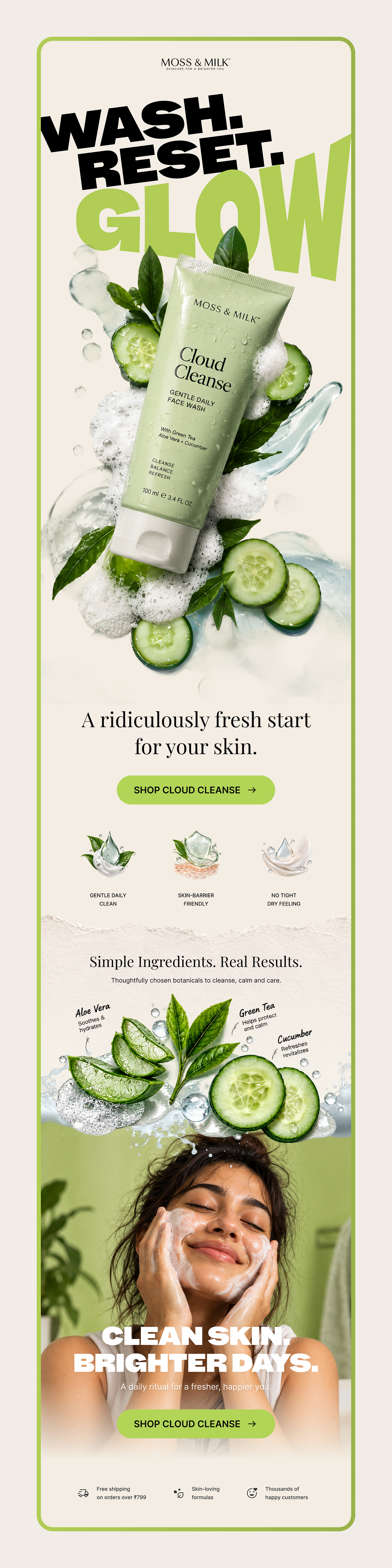 Moss & Milk Cloud Cleanse | Marketing Email Image 1