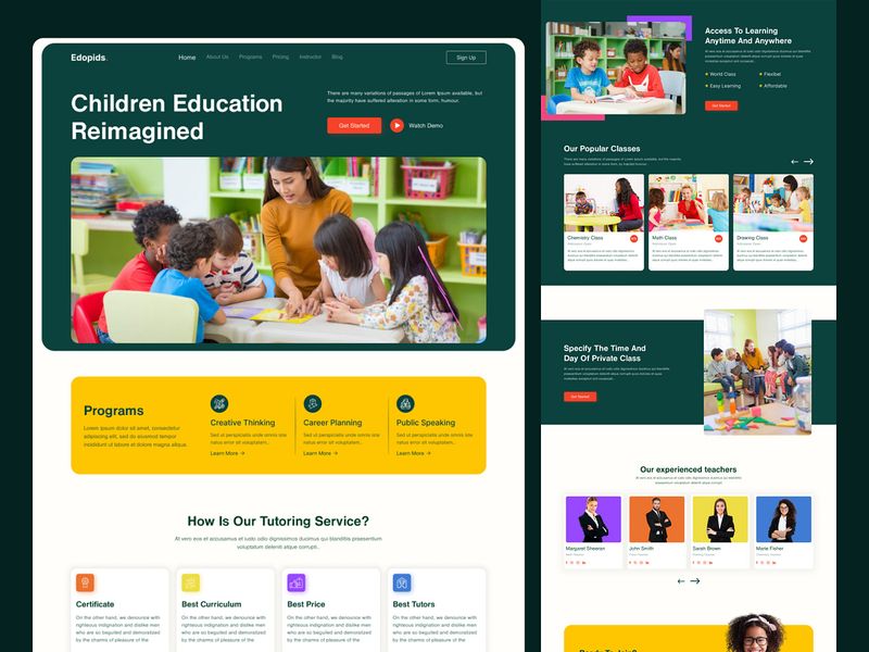 👩‍👧‍👦Kids' Education Platform Website📖
