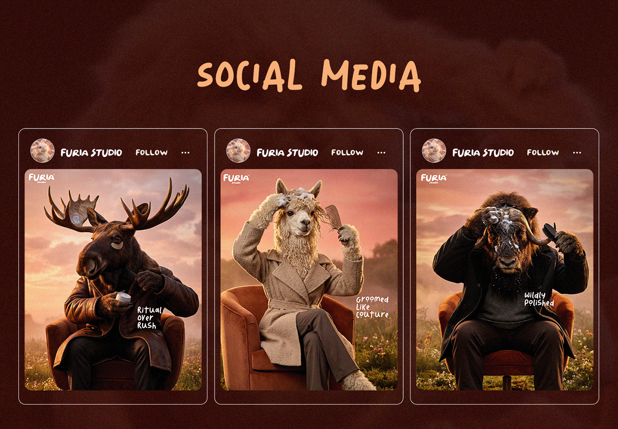 FURIA Studio – Premium Grooming Campaign Design Image 12
