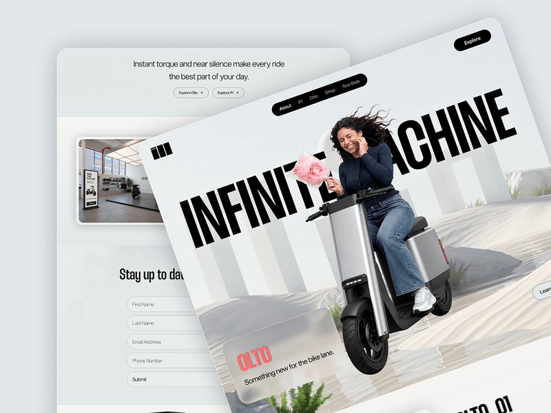 E-Bike Landing Page - Mobile app