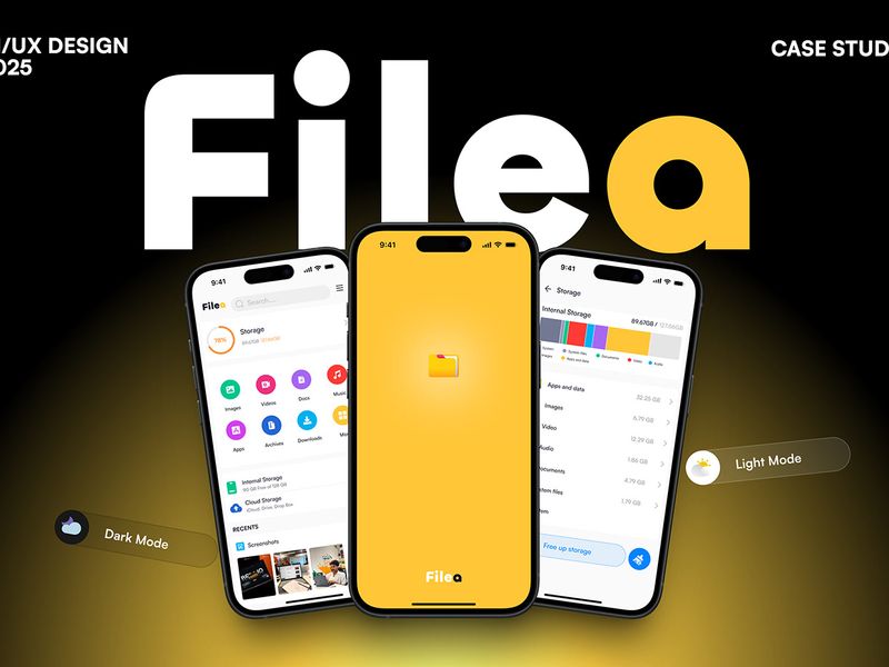 Filea - File Manager | UI UX Case Study | App Design