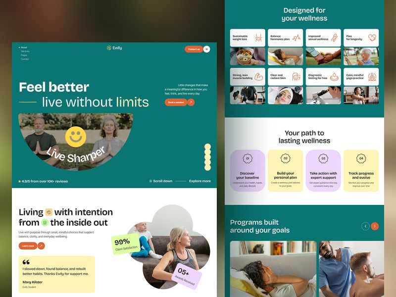 Ewlly - Wellness landing page concept 🌿