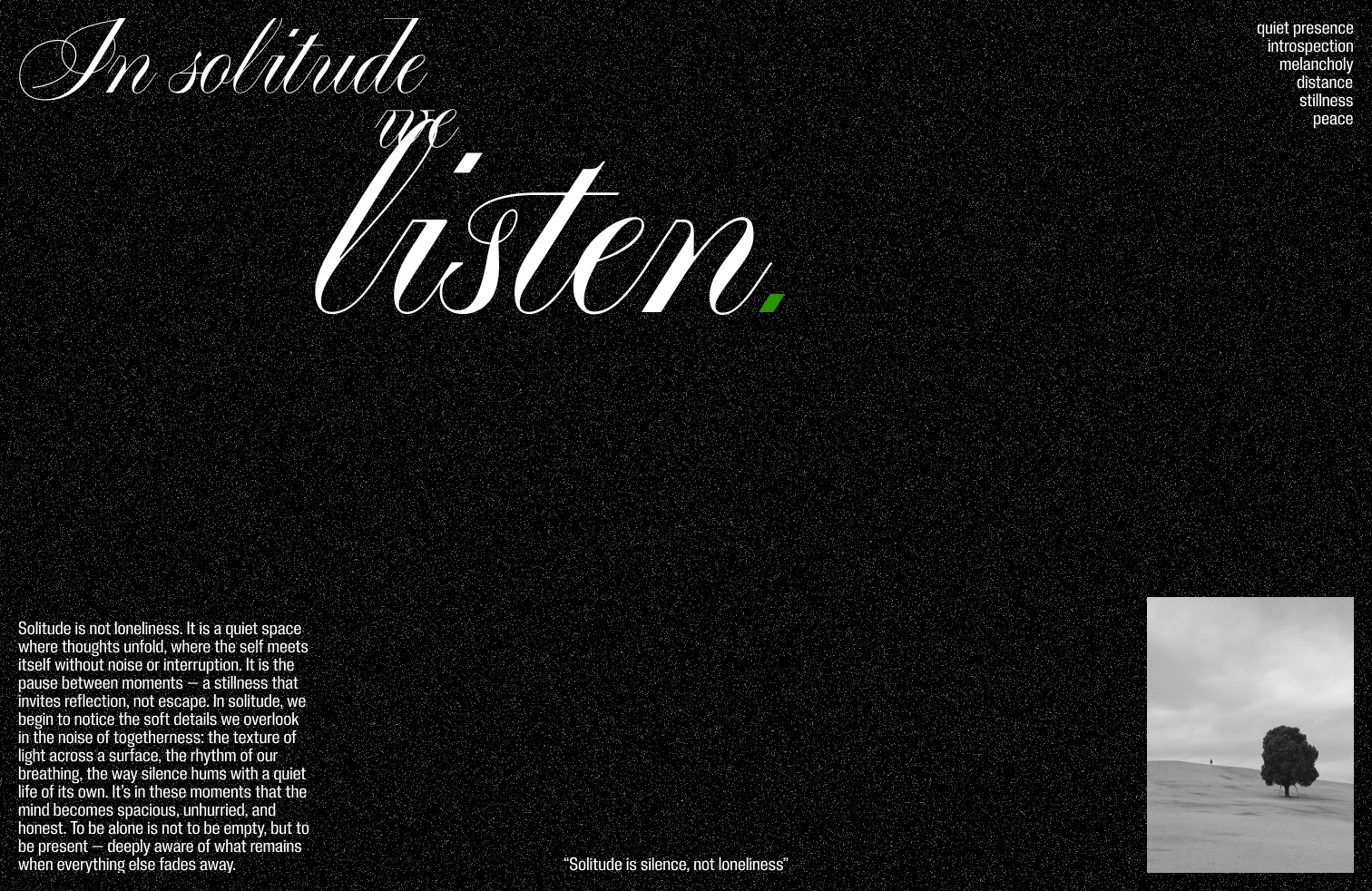 Type & Layout Exploration: Solitude Image 0