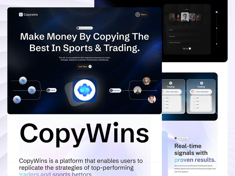 CopyWins – Sports & Trading Signal SaaS Landing Page