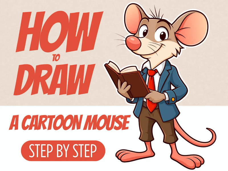 How to Draw a Mouse Cartoon Character (Step by Step)