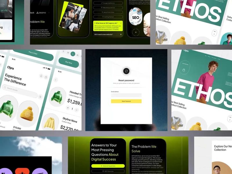 eCommerce, Fintech, AI, Sports UI UX Design Recap Motion - April